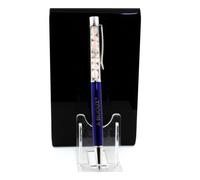 Stylo Minéraux Quartz Rose Du Brésil. Couleur Bleu Marine.