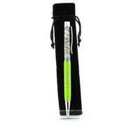 Stylo Minéraux Quartz Rutile Vert Du Brésil. Couleur Vert Pomme.