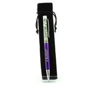 Stylo Minéraux Quartz Rutile Vert Du Brésil. Couleur Violet.