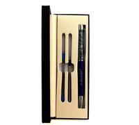 Stylo Minéraux Saphir Brut Madagascar. Couleur Bleu Marine.