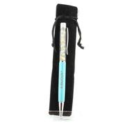 Stylo Minéraux Topaze Du Brésil. Couleur Bleu Turquoise.