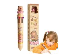 Stylo multi-couleurs | Dessin animé cliquez sur stylo | Style Capybara amusant avec pointe de précision de 0,7 mm pour une écriture couleur vive | Articles de papeterie multi-encre pour femmes, hommes