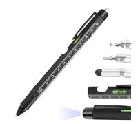 Stylo multi-outils | Outil de poche 9 en 1 avec lumière LED, tournevis avec niveau, règle et décapsuleur | pour homme et adulte travail en plein air