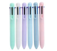 Stylo multicolore, 6pcs 6-en-1 stylo à bille multicolore 0, 5 mm Fine point de stylos multicolores rétractables, stylos colorés pour les fournitures scolaires