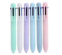 Stylo multicolore, 6pcs 6 en 1 stylo à bille multicolore 0, 5 mm Fine point de stylos multicolores rétractables, stylos colorés pour les fournitures de bureau scolaire infirmières