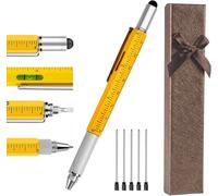 Stylo Multifonction Cadeau Homme Multifonctionnel 6 En 1 Gadgets Pour Hommes Avec Un Coffret Cristal Et 5 Recharges Remplaçables Papa Cadeau Personnalisé Maitresse Cadeau Cadeaux Grand-Père