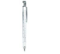 Stylo multifonction en alliage avec règle, niveau, tournevis pour mesurer et écrire, compatible avec les échelles métriques et impériales, argent/noir