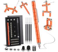 Stylo Multifonction Magnétique,Fidget Pen,Stylo à Bille Magnétique,Cool Pen Gadget Cool Cadeaux pour Hommes,Femmes Ou Adolescen (Orange)
