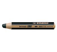 Stylo multitalent STABILO woody 3 in 1 rond noir