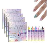 Stylo Nail Art Couleurs 3D Graffiti Pen,Outils De Manucure De Couleur Pour Nailart Vernis À Ongles Diy Manucure Décoration Dotting Pen Pour La Maison Le Salon Graffiti (C)
