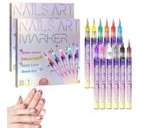 Stylo Nail Art Couleurs 3D Graffiti Pen,Outils De Manucure De Couleur Pour Nailart Vernis À Ongles Diy Manucure Décoration Dotting Pen Pour La Maison Le Salon Graffiti (A)