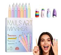Stylo nail art imperméable pour,Ensemble de 12 stylos pour nail art, 2026 nouveaux marqueurs pours vernis à ongles 3D,pourle dessin à points, la peinture et le traçage DIY,Nail Art Graffiti Pens