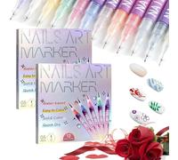 Stylo Nail Art Ongle, Pour Une Manucure CréAtive Et Sans Effort, 3d Ongles Polish Pen, Fine Tip Stylos Et Pinceaux De Nail Art, Diy Manicure Decoration Dotting Pen (2pcs)