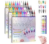 Stylo Nail Art Ongle,Stylo Nail Art 3D Ongles Polish Pen for Children Enfant,12 Couleurs Stylo Nails Arts Graffiti Pen,0,5 Mm,DIY Manucure Décoration Dotting Pen,Nails Arts Graffiti Pens (3pcs)