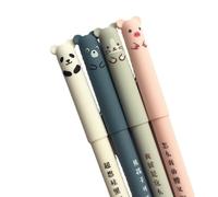 Stylo Neutre Effaçable, 4 Pièces, Cochon Panda Souris Ours, Animaux De Dessin Animé Kawaii, Recharge 0.35mm, Papeterie Fournitures Scolaires Et De Bureau