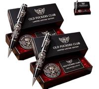 Stylo Old F*ckers Club édition limitée, stylo amusant en métal noir de qualité supérieure avec carte et badge du club F*ckers, stylos en métal de qualité supérieure, pour les vétérans intrépides et