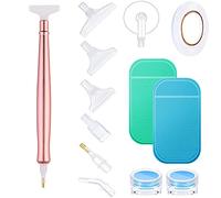 Stylo Peinture Diamant,Stylo de Forage de Point,Outils de Peinture au Diamant,Apportez 2 Colle Diamond Painting et 6 PièCes TêTes de Stylo de Remplacement,Pour Bricolage Peinture Artisanat