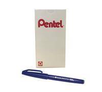 Stylo Pentel Arts Sign Pen Touch Fude, pointe pinceau, encre bleue, bo te de 12 (SES15C-C)