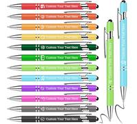 Stylo Personnalisé 2-en-1 avec Stylet Capacitif,Stylo Personnalisable Texte, Icônes,Nom et Logo, Poignée en Caoutchouc, Écriture Fluide,pour Mariage,Papa,Entreprise, Enseignant