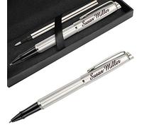 Stylo Personnalisé Avec Gravure de Prénom Stylos à Bille, Idee Cadeau Fête Des Pères,Remise Des Diplômes,Anniversaire,Encre Noire et 0.7mm