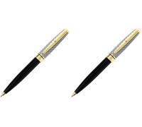 Stylo personnalisé initiale Black & Gold - D - Draeger (Lot de 2)