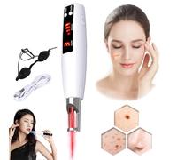 Stylo Picoseconde -9 Modes + 4 Niveaux, Stylo Pour Enlever Les Grains De Beauté,Appareil Plasma Pour Enlever Les Taches De Rousseur,Les Cicatrices,Les Tatouages,Les Taches Brunes, Avec Lunettes,Red