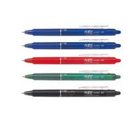 Pilot Stylo Frixion Lot 5 — effaçable encre thermosensible, rétractable — 2 bleus, noir, rouge, vert