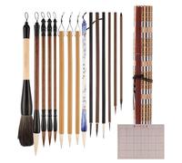 Stylo Pinceau D'écriture Chinois Traditionnel - Forme De Pointe Fine, Style De Poignée Longue, Support De Bande De Virole Flexible, Type De Poils En Fibre Naturelle | Black Painting brush Création Ar