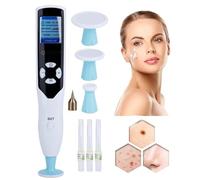 Stylo Plasma Fibroblaste à L'Ozone Pour Lifting Du Visage, éLimination Des Rides,Taches De Rousseur,Grains De Beauté,Lifting Des PaupièRes, 8 Niveaux D'éNergie, 7 TêTes De Rechange, éCran Lcd