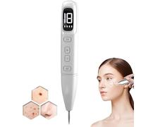 Stylo plasma/stylo de beauté - Écran LCD, réglage à 18 niveaux, retrait des taupes, taches de rousseur, verrues, taches de rousseur, outil pour la maison et le salon de beauté (blanc)