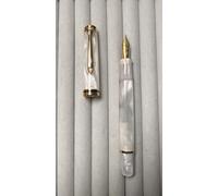 Stylo Plume À Piston Acrylique Lisse Admok M800,Bock Allemand,Schmidt Soft No.6,Plume 35 -,Encreur,Copie Pelikan,Cadeau D'écriture Pour Étudiants - Type White(Silver Clip)-Schmidt B(1.0mm)