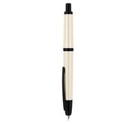 Stylo plume à pression Jinhao série 20, pointe fine rétractable blanche ivoire avec ensemble de convertisseur d'encre (clip noir)