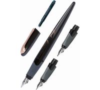 Stylo Plume - Calligraphie - 3 Plumes Différentes - Rechargeable - Online - Air Noir/Rose