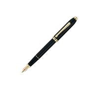 Stylo Plume Cross Townsend, Laque, Noir, Attributs Or 23K, Poli