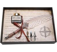 Stylo Plume De Calligraphie À Plumes En Immersion, Jeu De Bouteilles D'encre Pour Stylo À Bille Plume Avec 3 Pincements De Stylo À Bille, Cadeaux Pour Amis, Famille Et Enseignants.(Blanc)