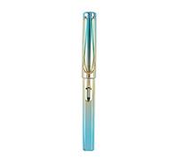 Stylo-plume de couleur métallisée - Corps à piston - Fenêtre visible - Pointe de 0,5 mm - Pour calligraphie - Pour enfants - Kit de calligraphie avec pointe plume
