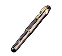 Stylo plume de poche rétro en métal - Design court en laiton pour une écriture fluide - Taille compacte - Convient pour une utilisation en voyage - Stylo de poche rétro en laiton