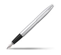 Stylo-plume en chrome poli Croix de Calais avec plume moyenne en acier inoxydable dans une boîte-cadeau (AT0116-1MS)