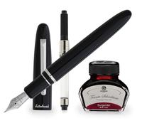 Stylo plume Esterbrook Estie Ebony Palladium Trim, stylo plume à cartouche avec 30 ml d'encre bordeaux