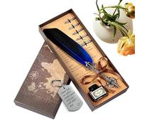 Stylo Plume et Encrier Set | Écriture Fluide avec Nibs de Rechange,Fournitures de Bureau Encre pour Plume à Tremper | Pour Journal Signatures Pratique Débutants Anniversaire Noël Maison Bureau École
