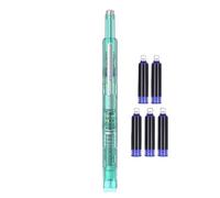 Stylo plume extensible | Sensation d'écriture fluide, stylo plume automatique avec plume de 0,38 mm et 5 cartouches d'encre pour notes et cahiers d'école