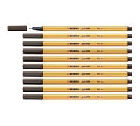 STABILO Stylo feutre pointe fine point 88 - Lot x 10 stylos feutre - Marron Foncé (88/65)