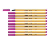 Stylo-plume Fineliner - Stabilo - Point 88 - Fuchsia - Paquet de 10 - Pointe 0,4 mm