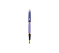 Stylo plume Hémisphère, laque violette, finition dorée, plume fine plaqué or, coffret cadeau