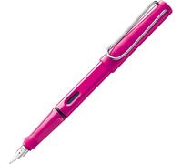 Lamy Stylo plume Safari Pink – grip ergonomique – plume acier pour gaucher M – cartouche T 10 bleue