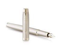 Stylo plume Parker IM Monochrome | encre bleue | finition et garnitures champagne | plume fine | coffret cadeau
