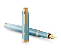 Stylo plume Parker IM Writing RitualsVert avec dégradéFinitions orPlume fineEncre bleueCoffret cadeau
