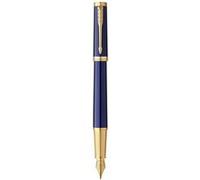 Stylo plume PARKER INGENUITY, Bleu, Finition dorée, Plume Fine, cartouche d'encre noire, coffret cadeau Bleu