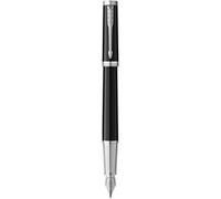 Stylo plume PARKER INGENUITY, Noir, Finition chromée, Plume Moyenne, cartouche d'encre noire, coffret cadeau Noir