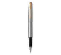 Parker Pens - Stylo plume Jotter - Acier inoxydable, plume moyenne, encre bleue, coffret cadeau